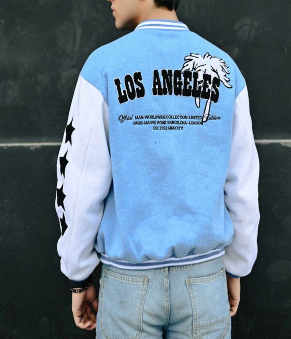 Professional LA Sky Blue Letterman Varsity Jackets