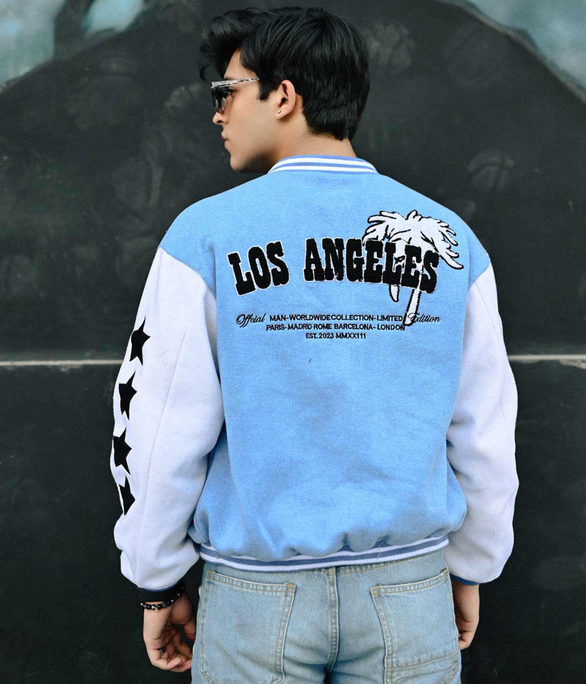 Professional LA Sky Blue Letterman Varsity Jackets