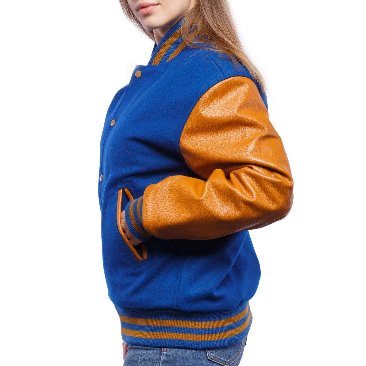 Classic Royal Blue & Vintage Gold Letterman Jacket