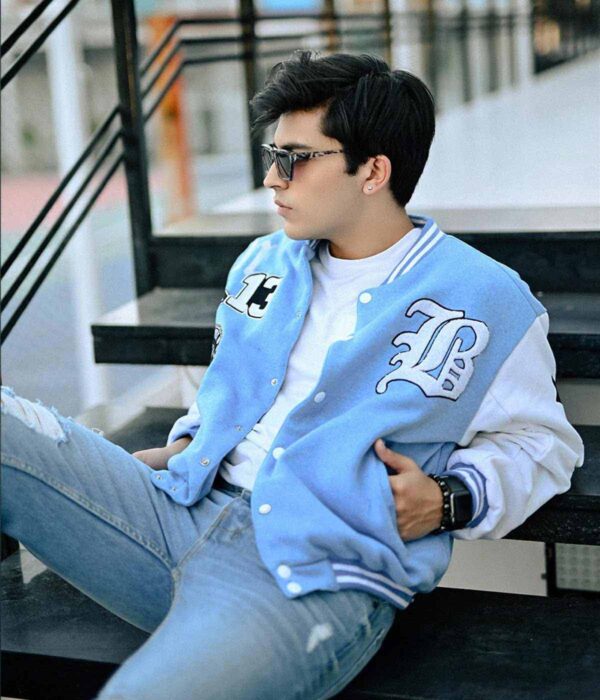 Professional LA Sky Blue Letterman Varsity Jackets