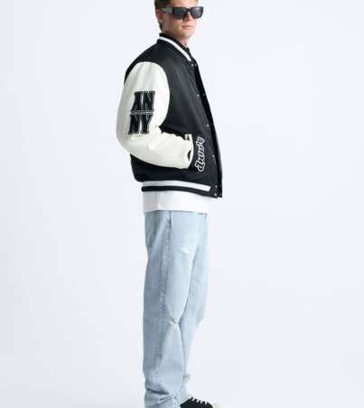 HOODED BOMBER JACKET - VARSITY JACKE