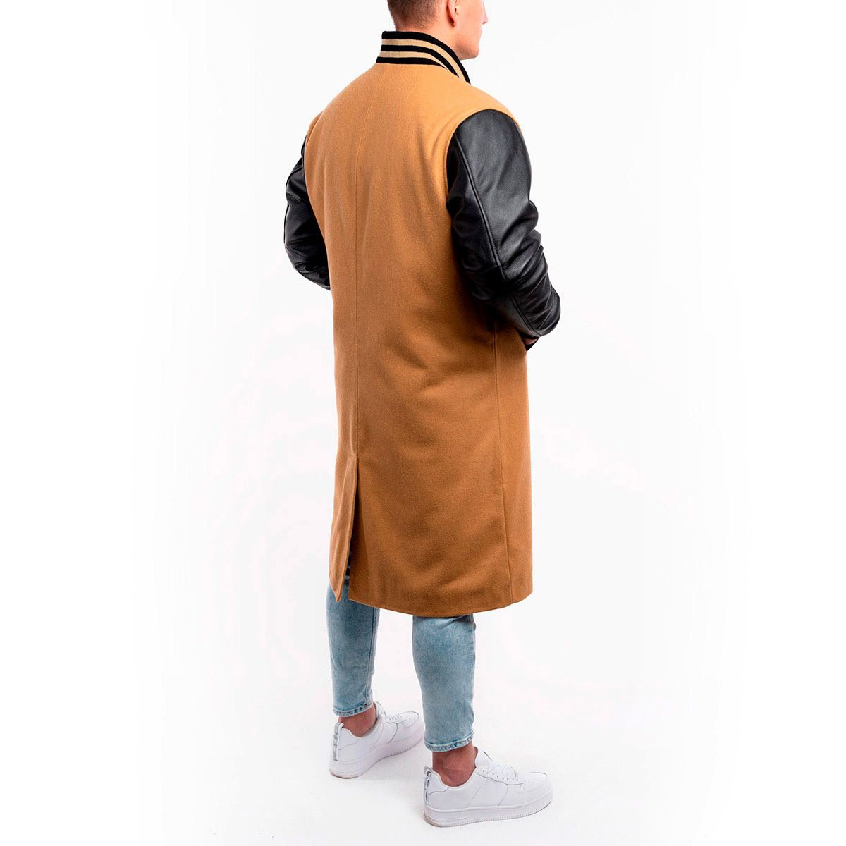 Varsity Jacket: Wool Body & Leather Sleeves Letterman Coat