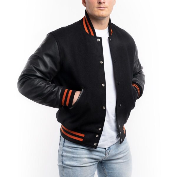 Classic Style, Orange Lines -Varsity jacket