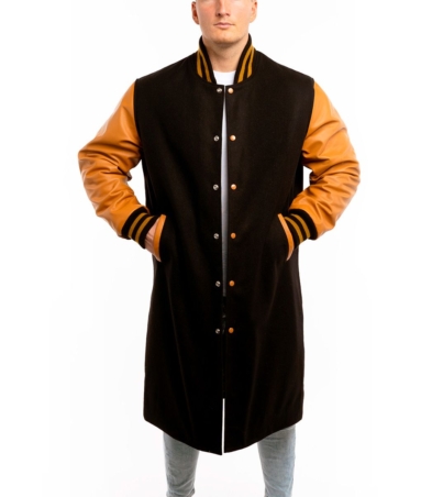 Varsity Jacket Wool Black Gold Sleeves