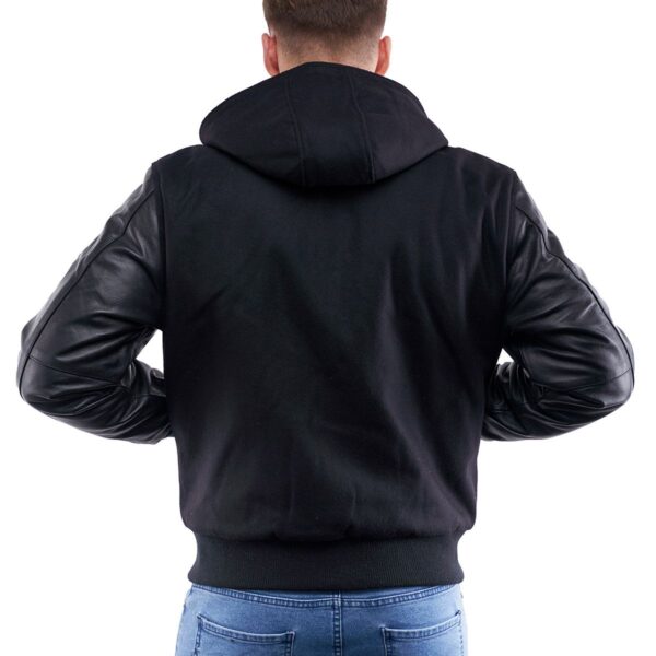 Men's classic Black Hooded varsity jacket Jacket