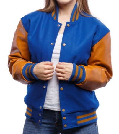 Classic Royal Blue & Vintage Gold Letterman Jacket