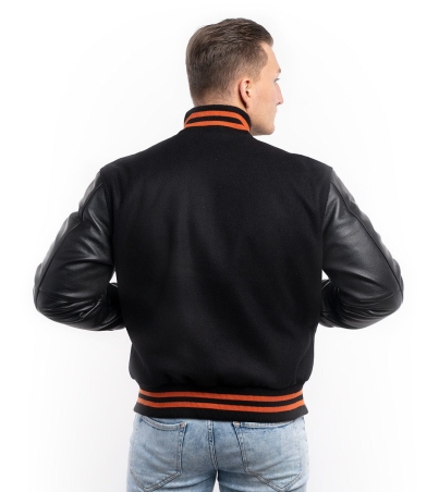 Classic Style, Orange Lines -Varsity jacket