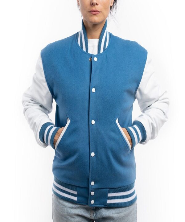 Ivory Skyline Lady's Letterman Jacket