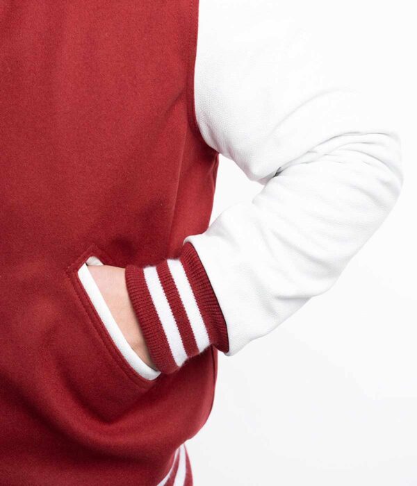 Classic Letterman Design varsity jacket - Cardinal Red & White