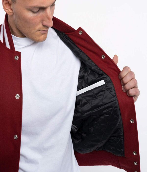 Classic Letterman Design varsity jacket - Cardinal Red & White