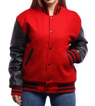 Crimson Noir Letterman Jacket