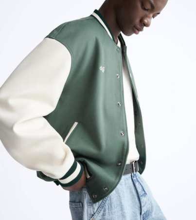 Stylish Patched Bomber Varsity Jacket