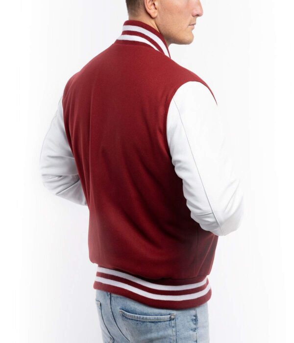 Classic Letterman Design varsity jacket - Cardinal Red & White