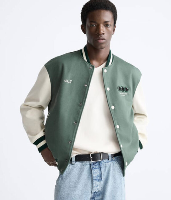 Stylish Patched Bomber Varsity Jacket