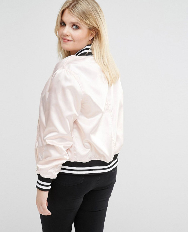 Trendy Women's Satin Varsity Jacket