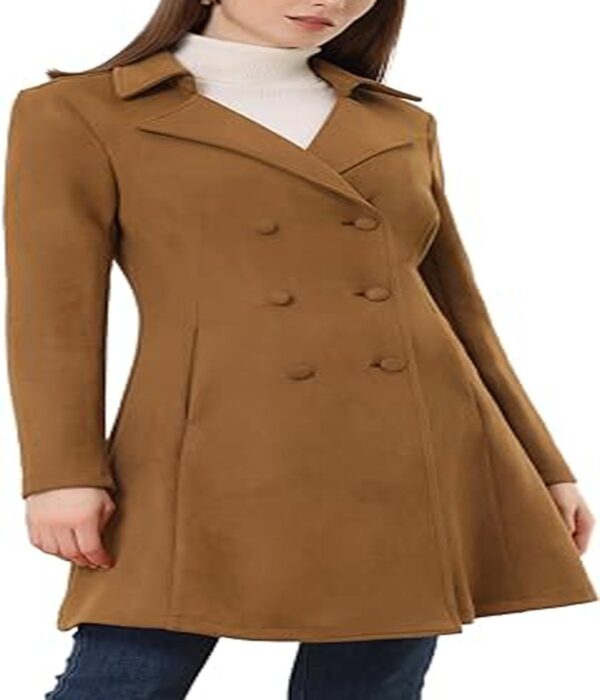 Women's Faux Suede Double-Breasted Trench Coat