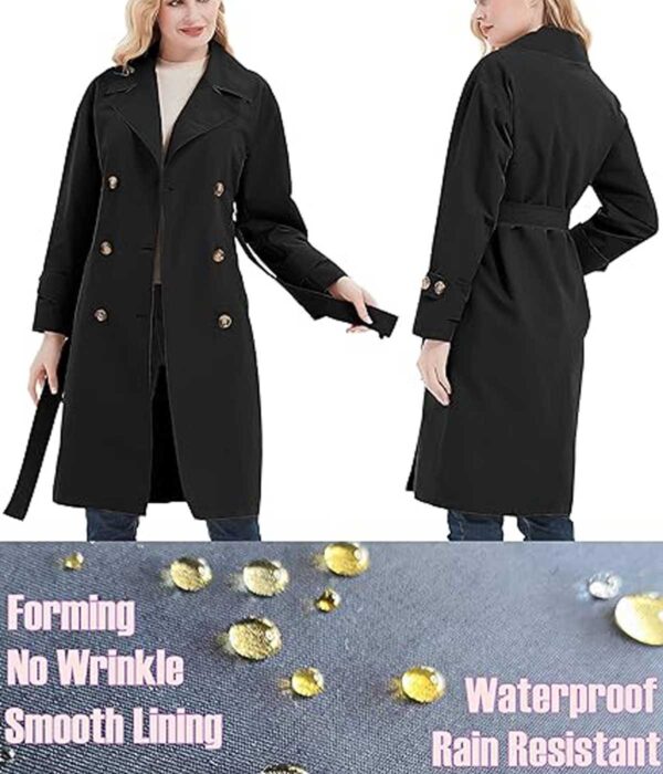 Loose Oversized Water-Resistant Long Coat with Belt