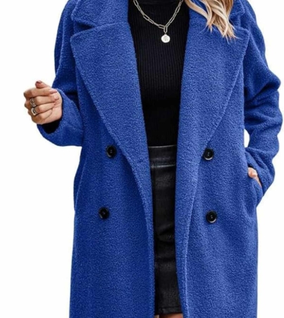 Elegant Royal Blue Women's Winter Coat