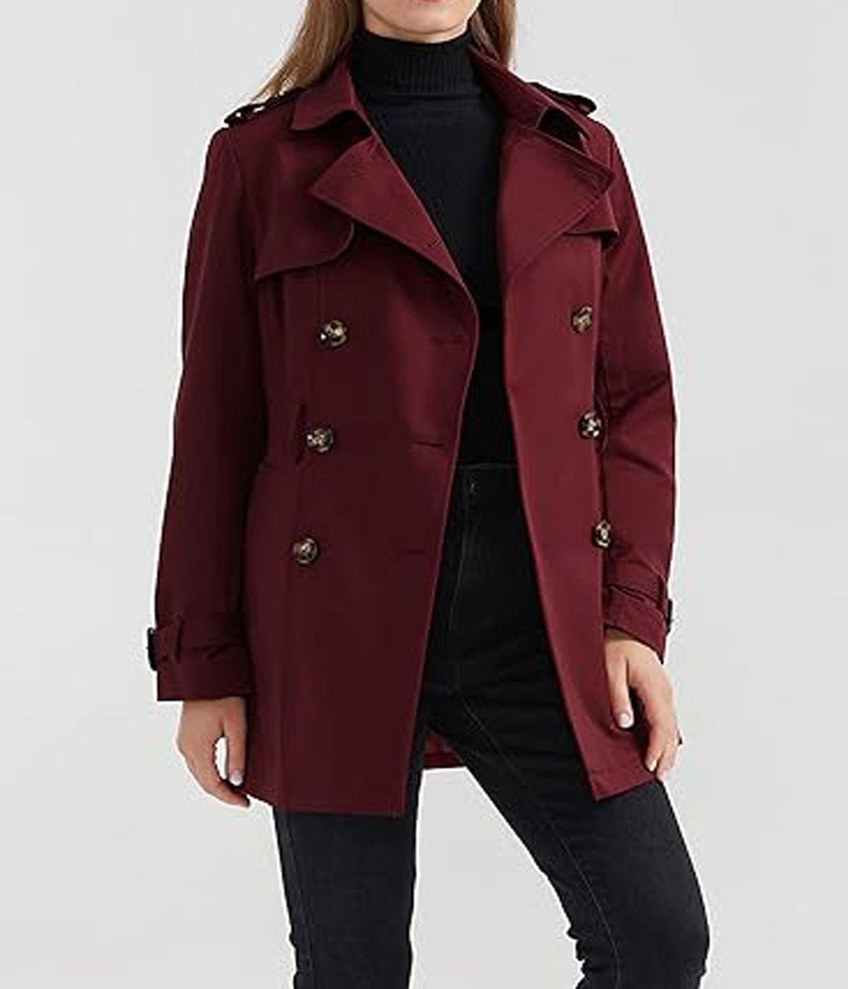 Belted Double-Breasted Long Coat