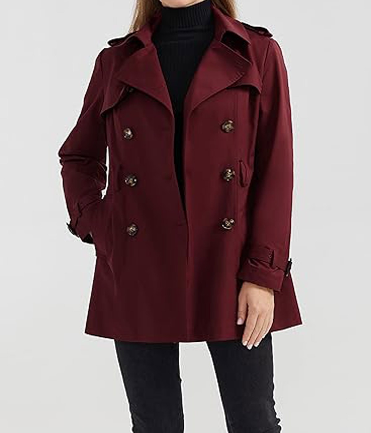 Belted Double-Breasted Long Coat