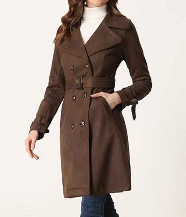 Suede Strap Trench Coat