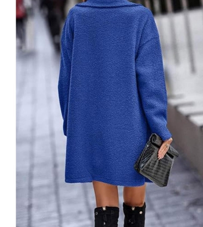 Elegant Royal Blue Women's Winter Coat