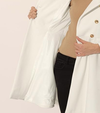 Women's Double-Breasted Coat with Turn-Down Collar