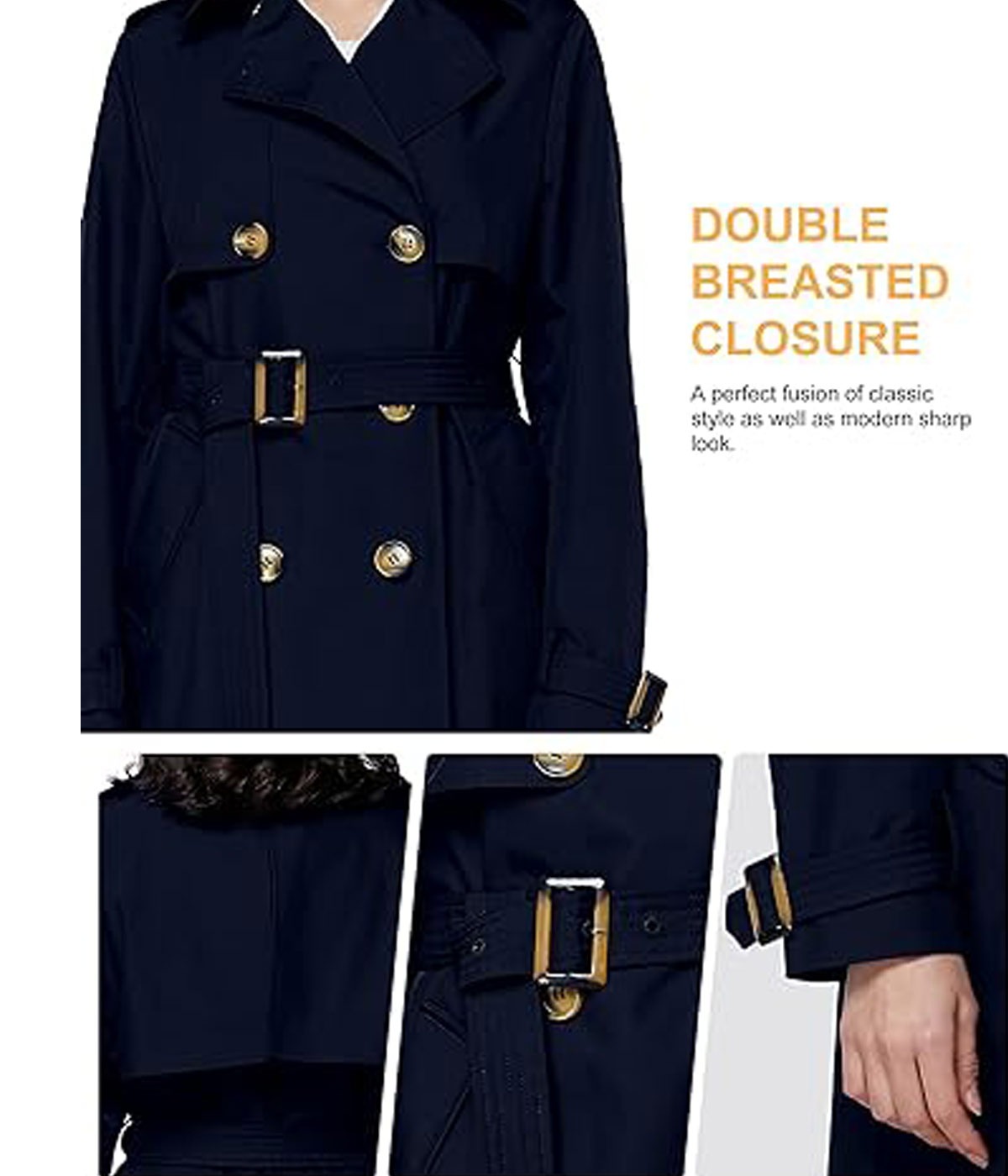 Women's Belted Lightweight Doubled Trench Coat