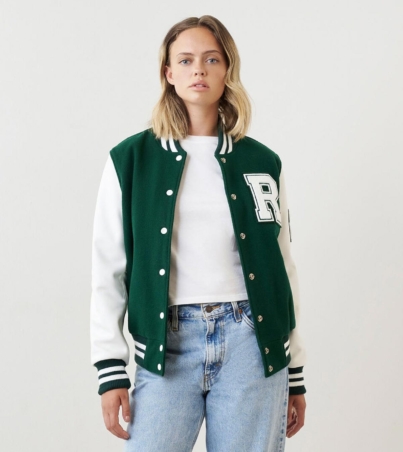 Vintage-Style Women's Letterman Jacket