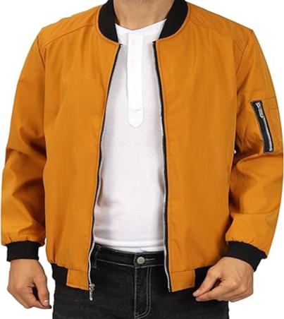 Yellow Varsity Outerwear with Coat