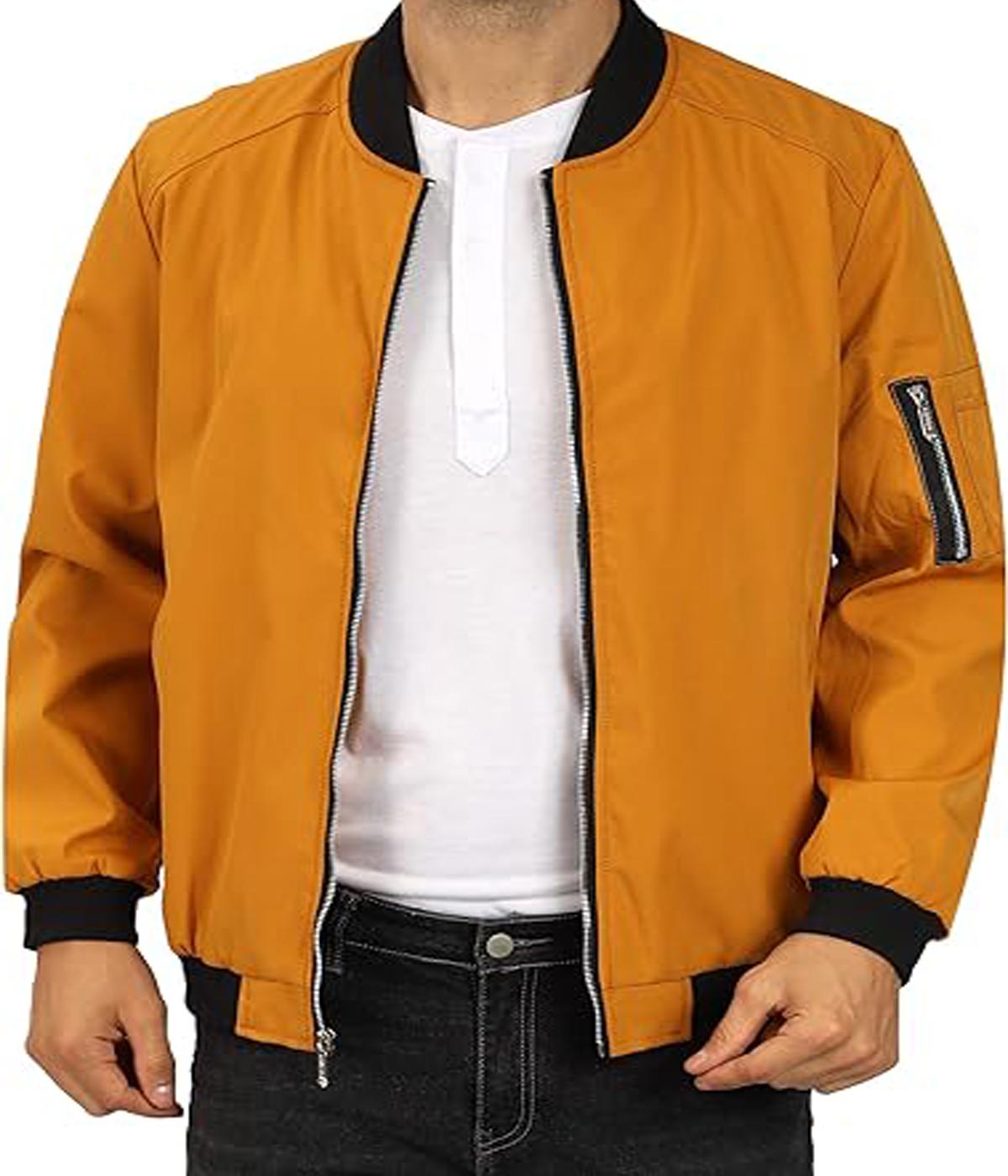 Yellow Varsity Outerwear with Coat