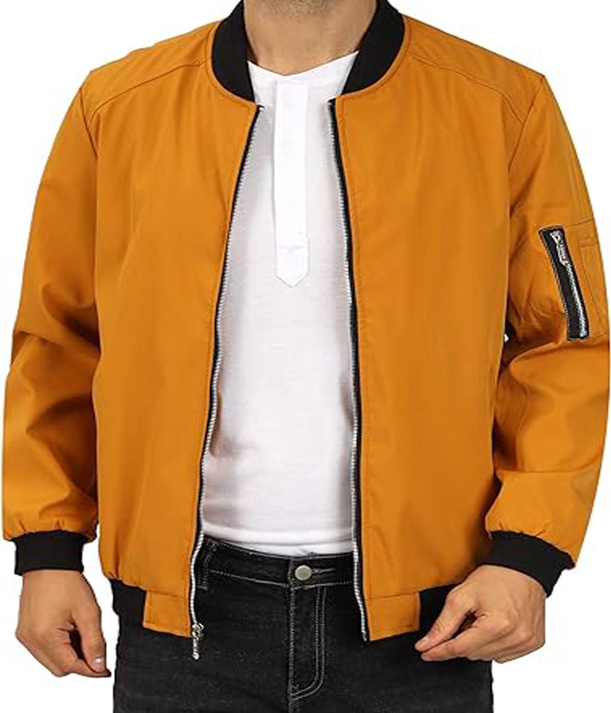 Yellow Varsity Outerwear with Coat