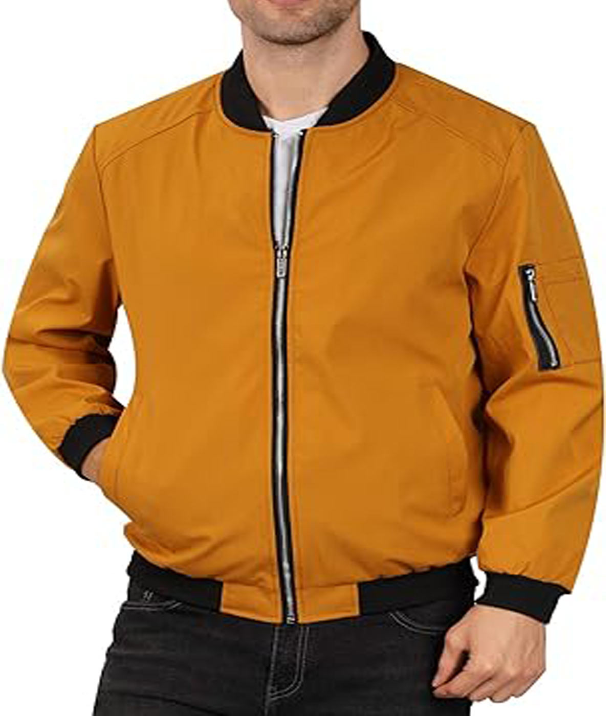 Yellow Varsity Outerwear with Coat