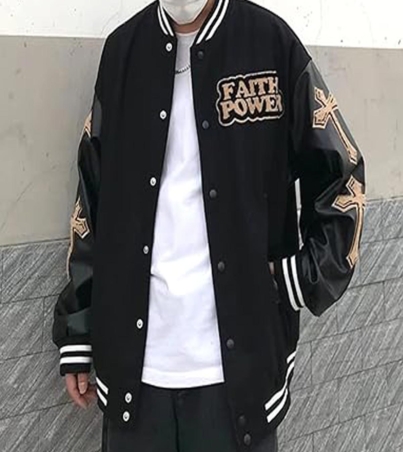 Rider's Embroidered Varsity Jacket for Men