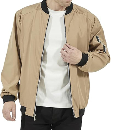 Varsity Jacket Men's Dark Khaki Lightweight