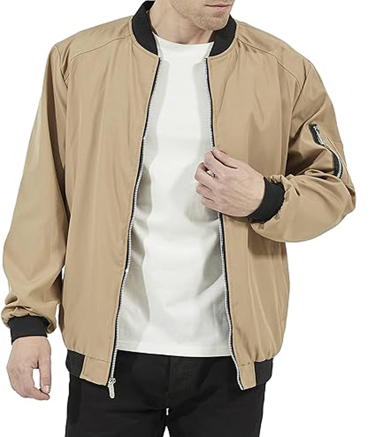 Varsity Jacket Men's Dark Khaki Lightweight