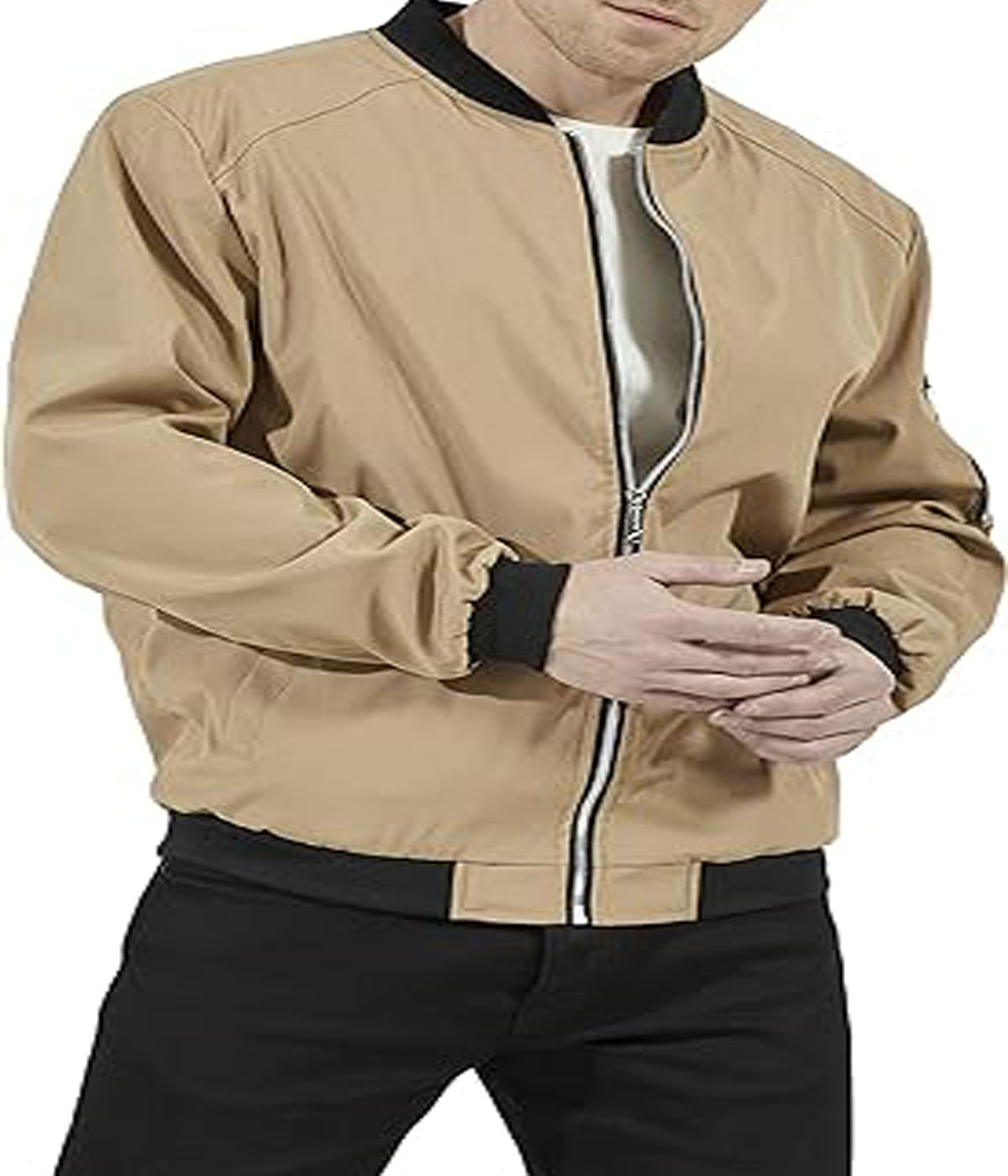 Varsity Jacket Men's Dark Khaki Lightweight