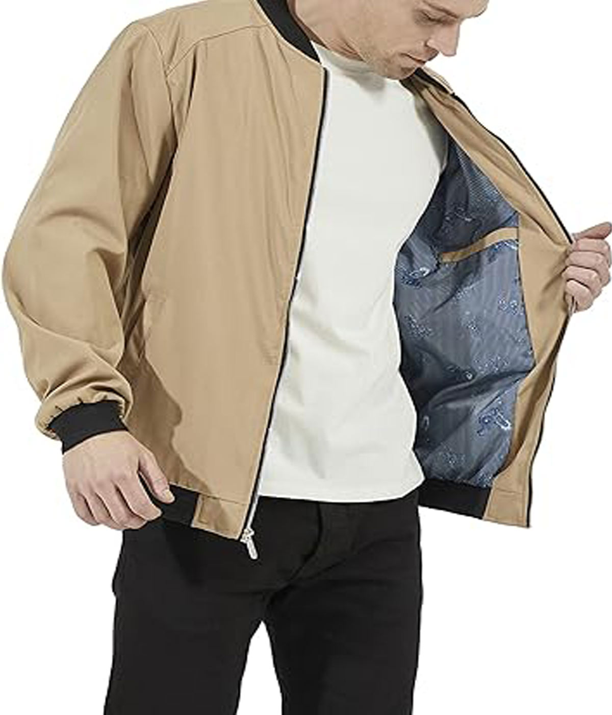 Varsity Jacket Men's Dark Khaki Lightweight