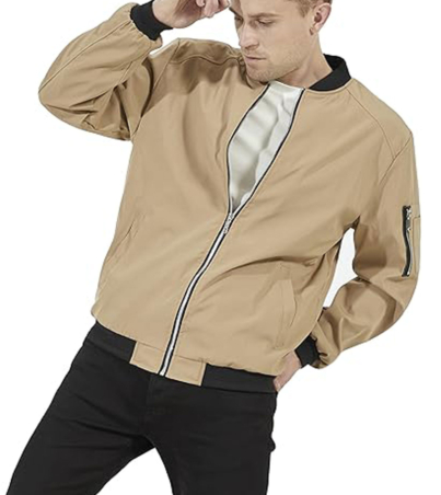 Varsity Jacket Men's Dark Khaki Lightweight