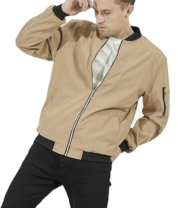 Varsity Jacket Men's Dark Khaki Lightweight