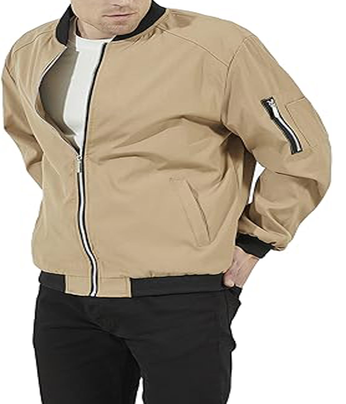 Varsity Jacket Men's Dark Khaki Lightweight