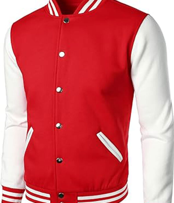 Cotton Blend Wool Varsity Baseball Jacket