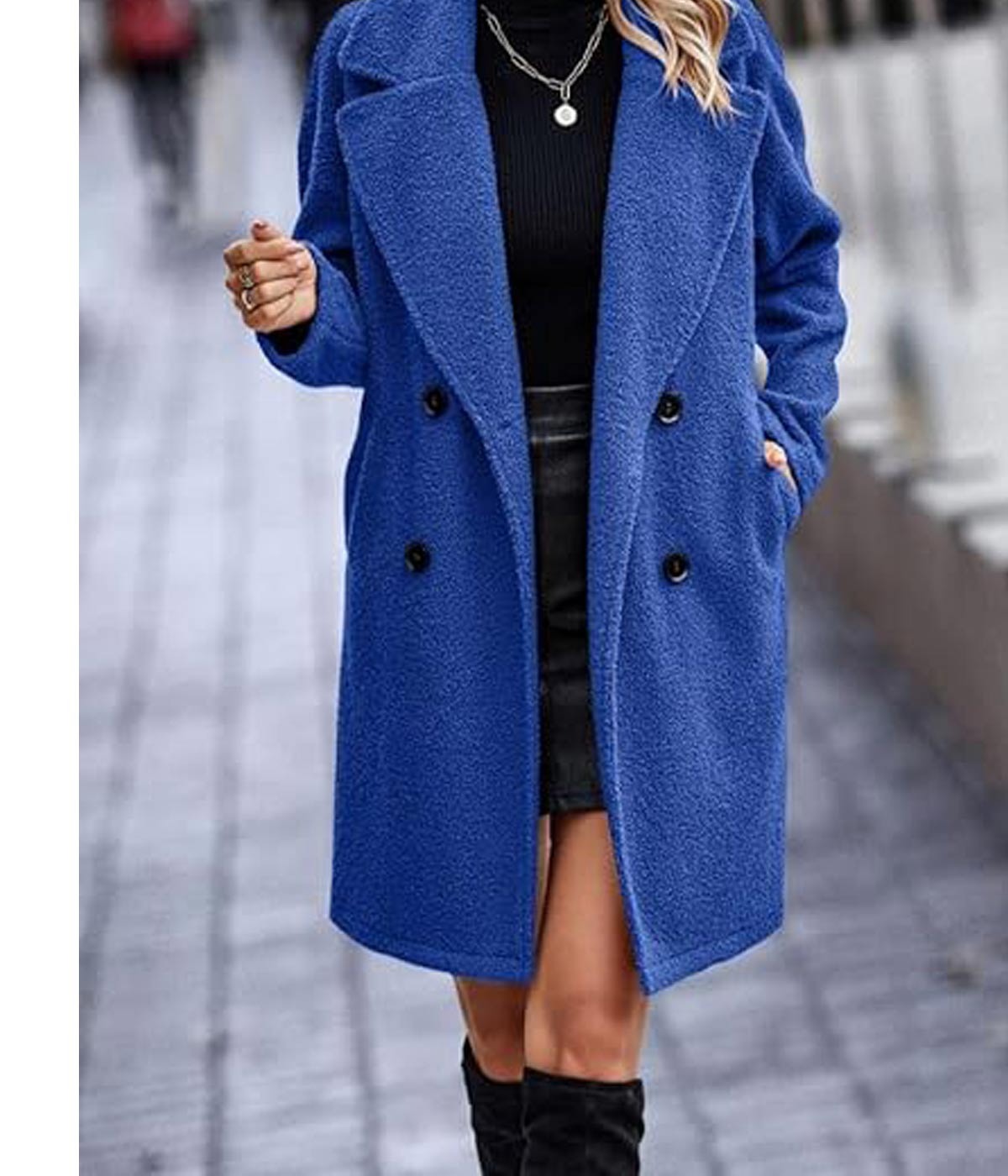 Elegant Royal Blue Women's Winter Coat