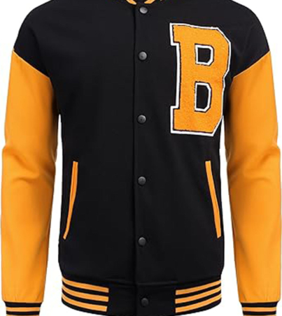 Men's Varsity Jacket Fit Wool Yellow Baseball