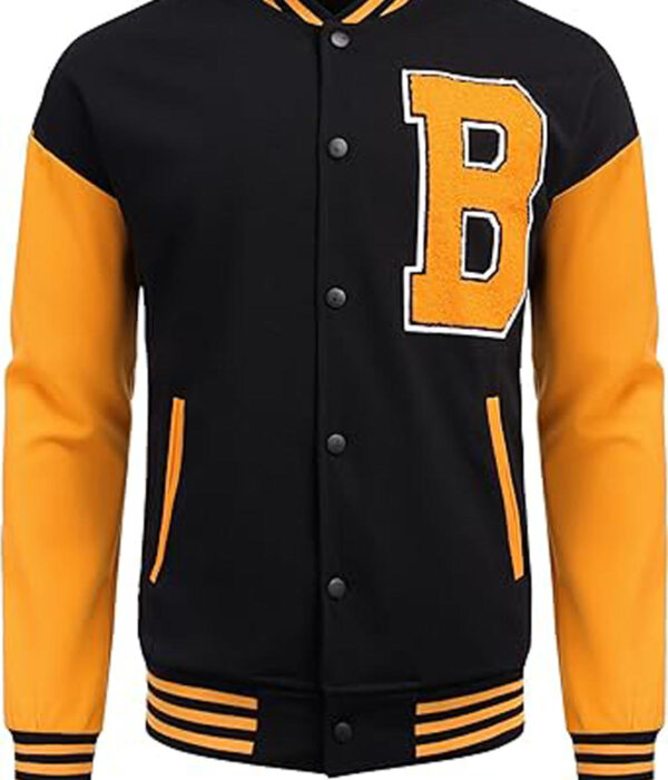 Men's Varsity Jacket Fit Wool Yellow Baseball