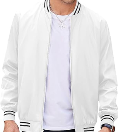 Men's White Wool Varsity Jacket