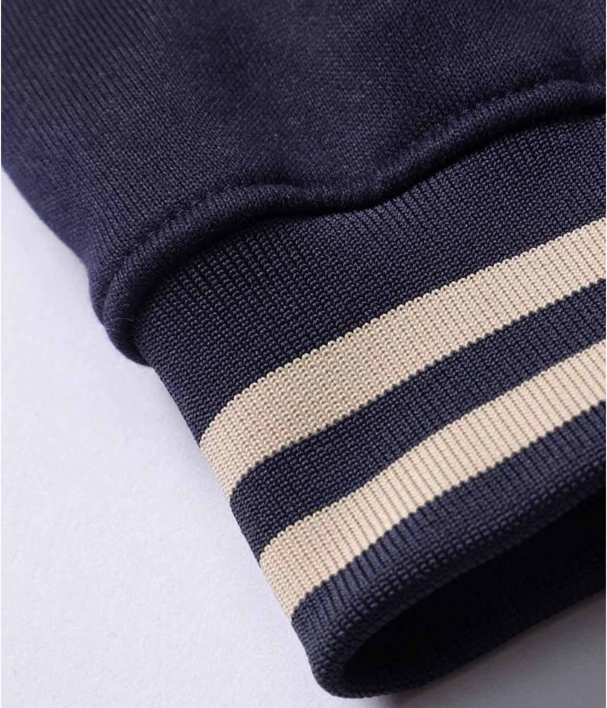 Classic Dark Navy Varsity Jacket for Casual Men's Style