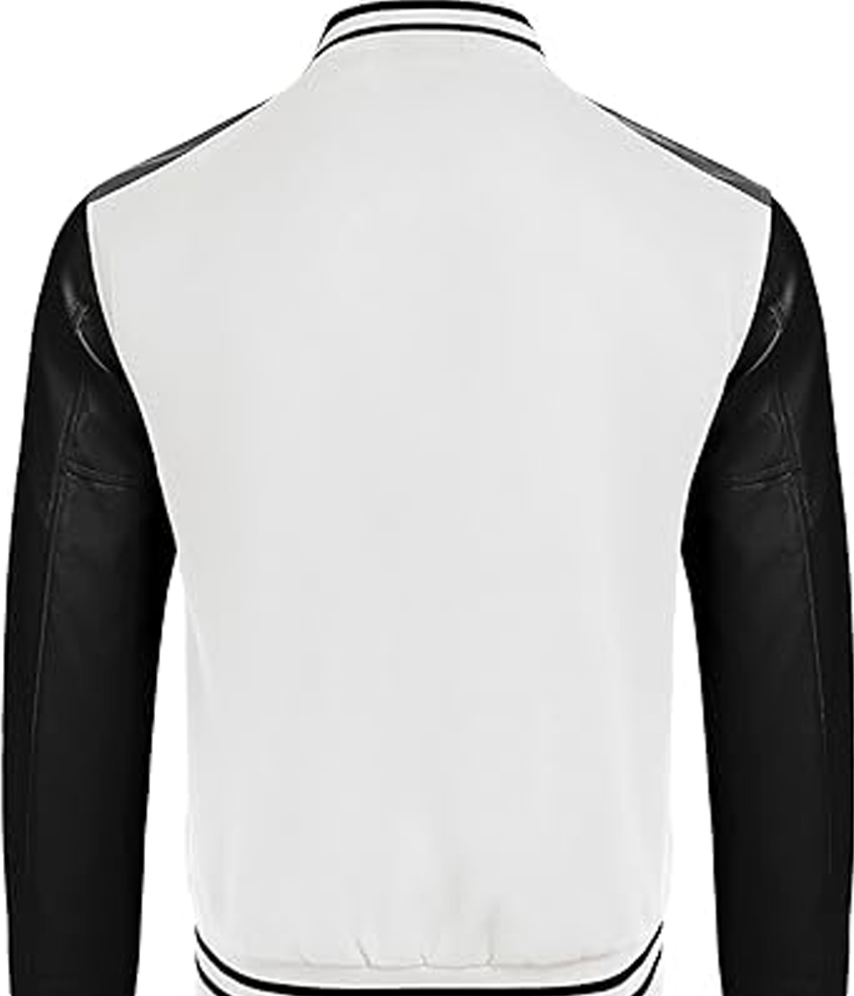 Men's Leather Varsity Jacket Classic White