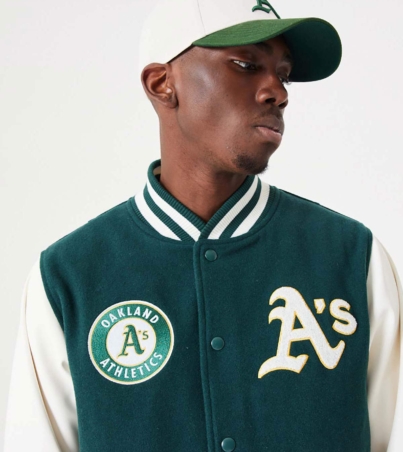 Oakland Athletics Heritage Green Wool Varsity Jacket