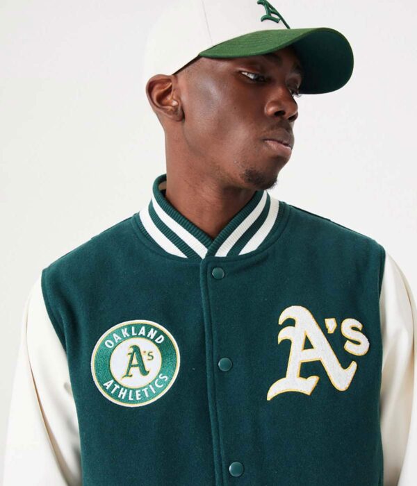 Oakland Athletics Heritage Green Wool Varsity Jacket